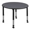 Regency Round Mobile Tables, 48 W, 48 L, 23-34 H, Wood, Metal, Grey TB48RNDGYAPCBK - alternate 1